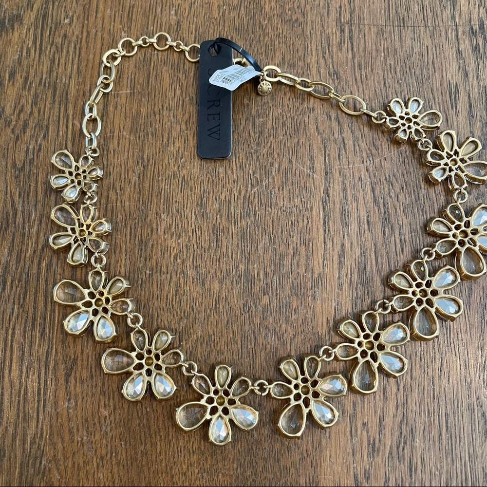 J Crew Crystal Flower Statement Necklace - Picture 9 of 11